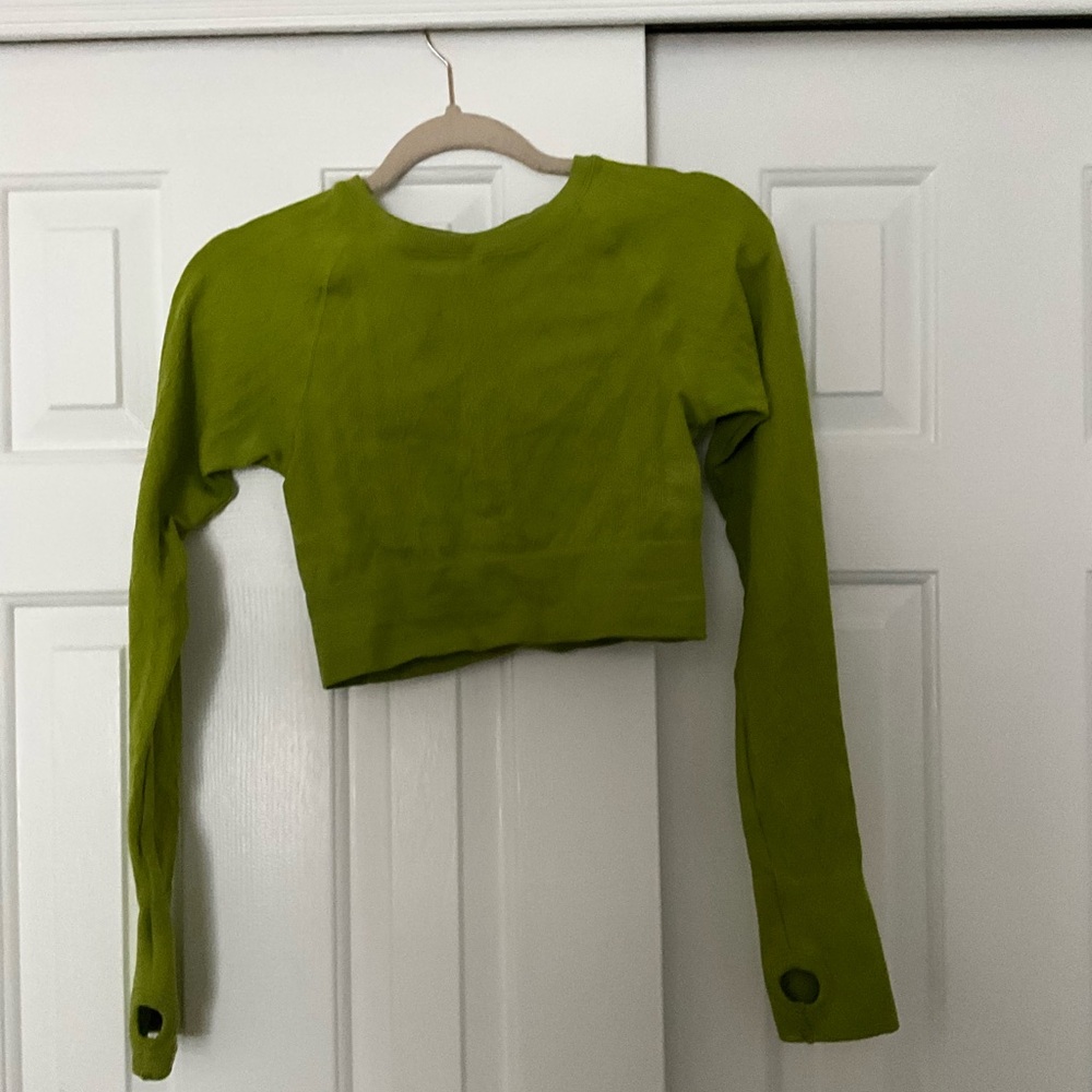 JoyLab Green Long Sleeve Crop Top